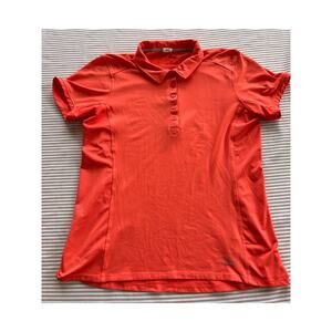 L.L. Bean Women's Orange Polo Shirt Size L Short Sleeve Casual Top Activewear